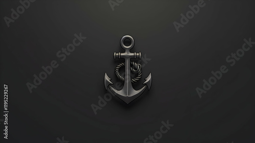 Dark desktop wallpaper featuring a realistic anchor design, symbolizing strength and serenity