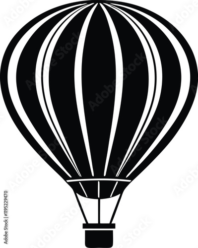 Hot air ballon silhouette vector illustration