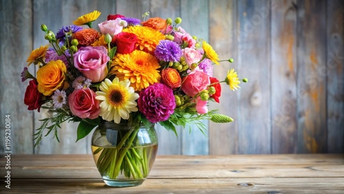 Wallpaper Mural Freshly cut bunch of colorful mixed flowers arranged in a elegant vase , fresh flowers, beautiful bouquet of flowers Torontodigital.ca