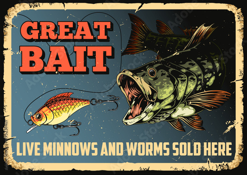 Catch big fish with live minnow and worm bait