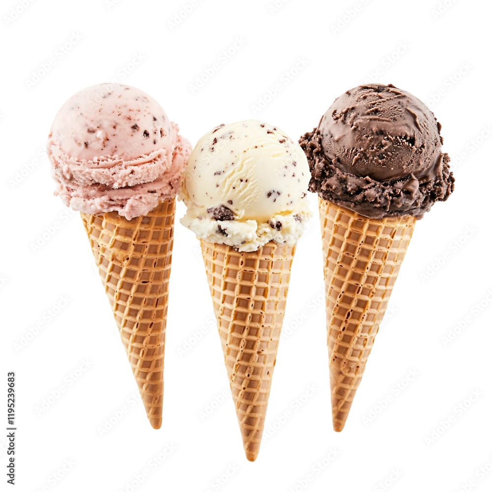 Set of ice cream ones isolated on transparent background. Set of ice cream ones isolated on transparent background.