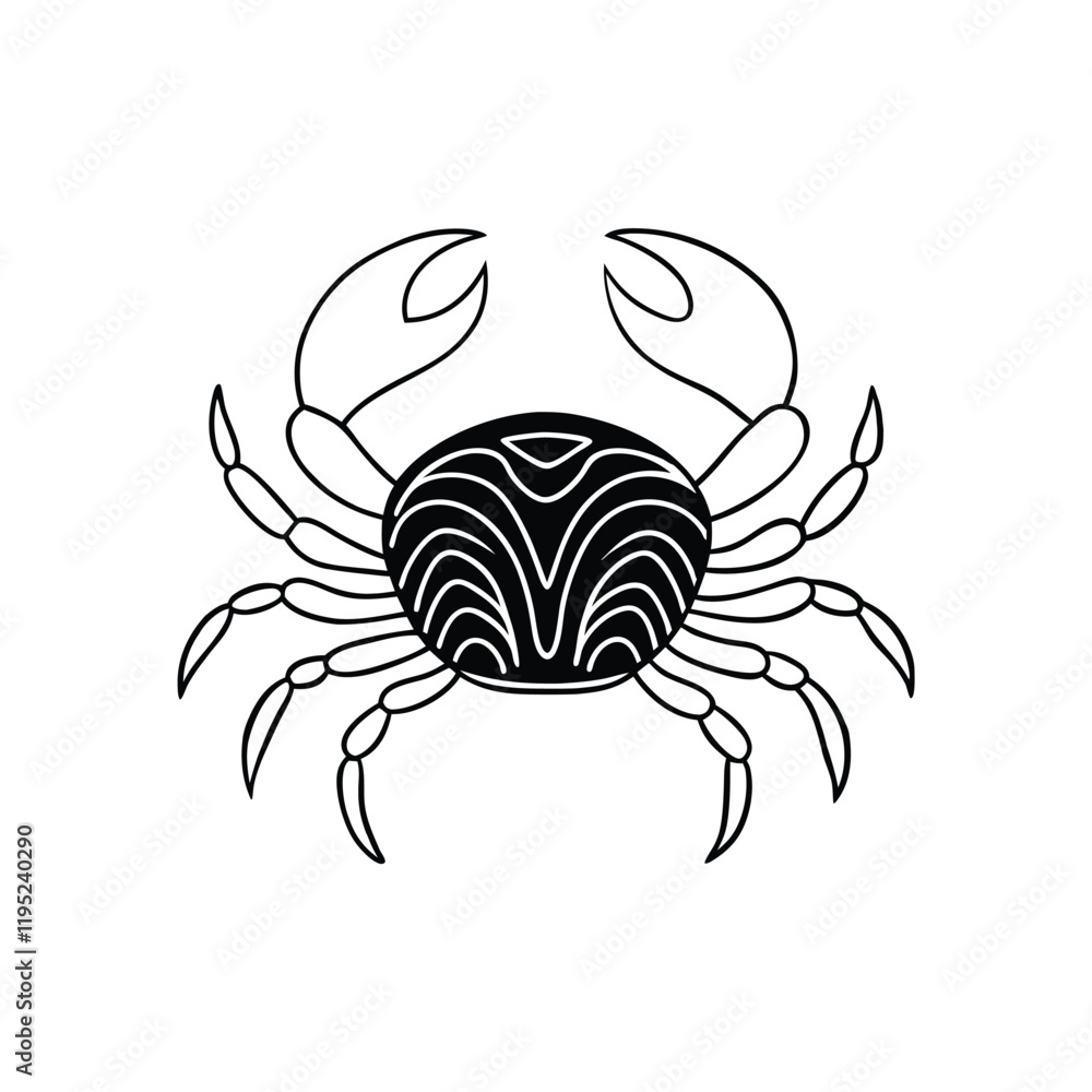 Fototapeta premium Discover an intricate crab zentangle art illustration, isolated on a white background. Perfect for creative projects, tattoos, decor, and more, this detailed vector design exudes elegance and style.
