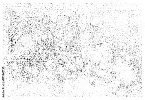 Grunge vector rectangle A4 artistic texture. Black and white hand drawn grungy background. Textured messy chaotic template. Rough tiny uneven particles, flecks, specks backdrop.