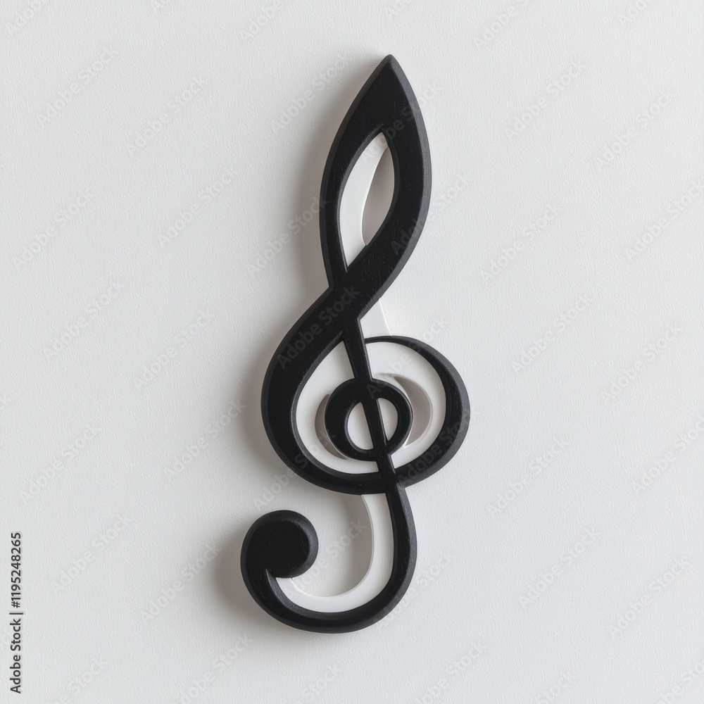 Obraz premium Elegant minimalist design featuring single musical note in black