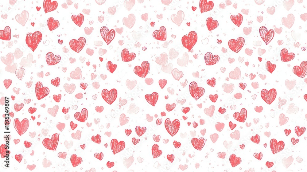 Seamless Valentine’s Day pattern with red and pink hearts on a white background, perfect for wrapping paper Seamless Valentine’s Day pattern with red and pink hearts on a white background, perfect for wrapping paper