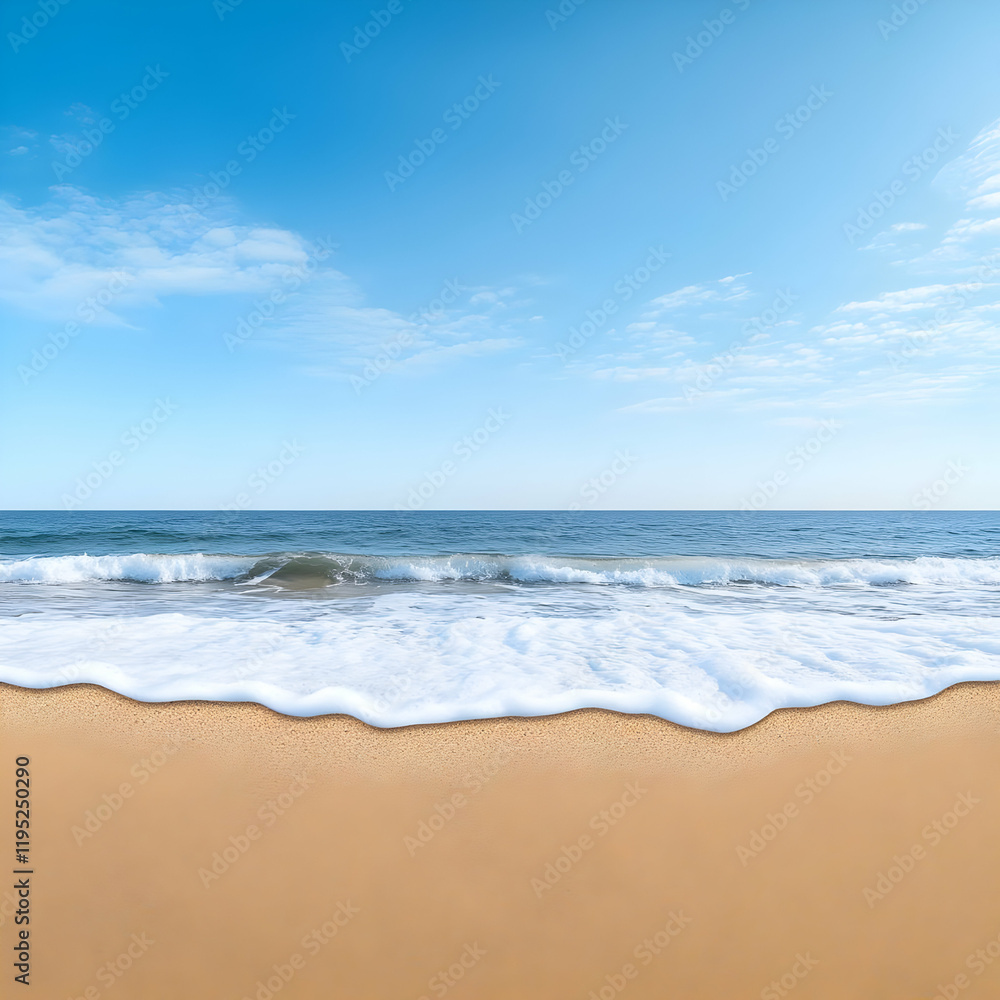Ocean Wave on Sandy Beach Background Illustration Ocean Wave on Sandy Beach Background Illustration
