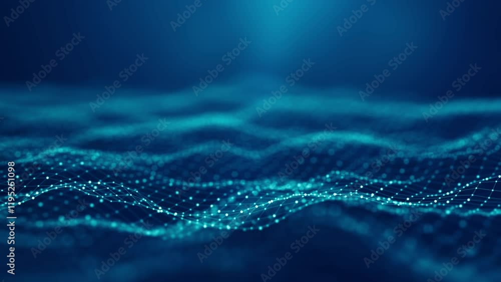 Abstract connected dots and lines on blue background. Communication and technology network concept with moving lines and dots. Abstract connected dots and lines on blue background. Communication and technology network concept with moving lines and dots.