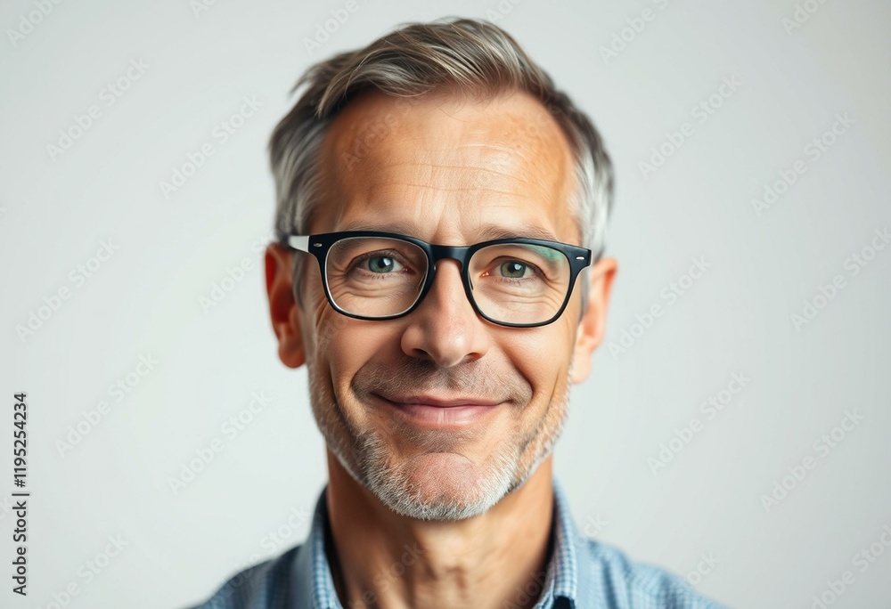 Portrait of a man in glasses with a calm expression Portrait of a man in glasses with a calm expression