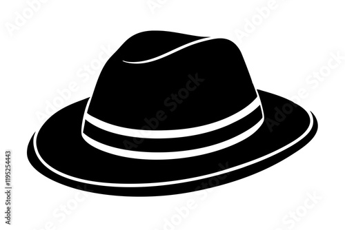 Cowboy hat silhouette vector art illustration with white background