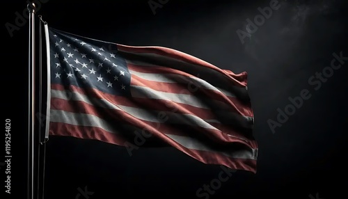 Wallpaper Mural American Flag Waving in the Dark Night Sky Torontodigital.ca