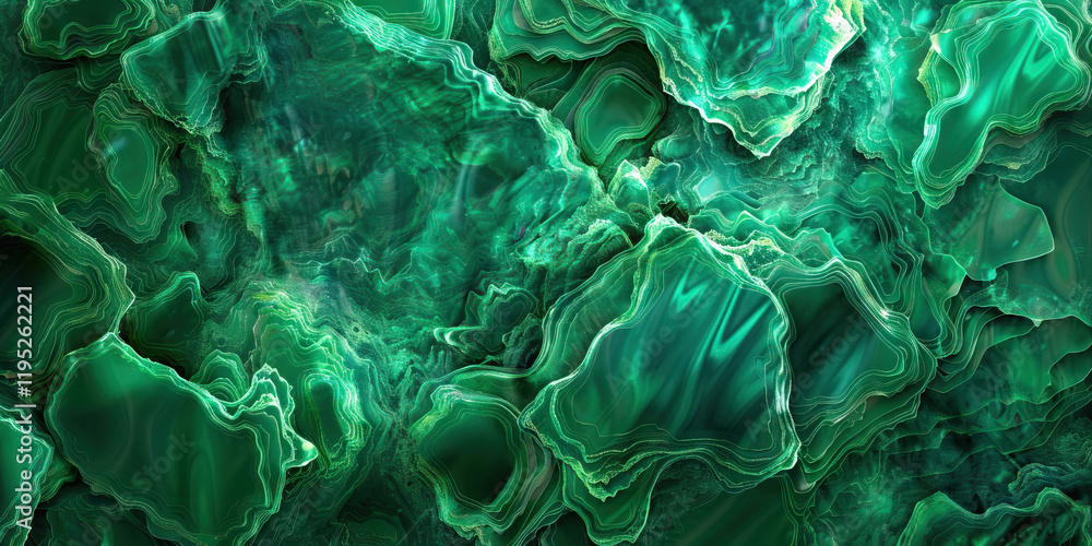 Fototapeta premium Abstract Green Layered Form Texture