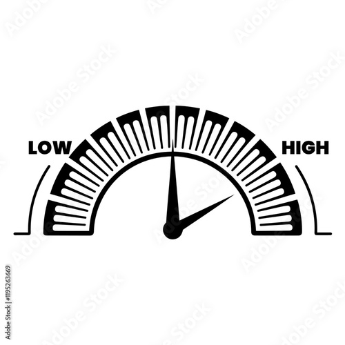 Black and white gauge meter vector.