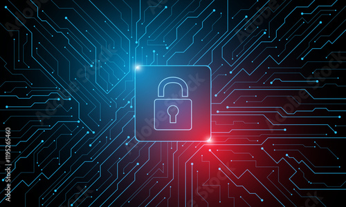 Cyber security technology concept , Shield With Keyhole icon , personal data , vector illustration.	
