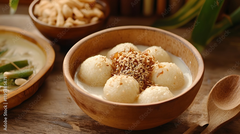 Traditional Indian Dessert with Soft Dumplings Served in Creamy Sauce with Nuts and Sweet Topping Traditional Indian Dessert with Soft Dumplings Served in Creamy Sauce with Nuts and Sweet Topping