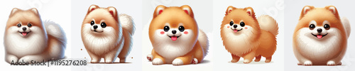 vector collection of cute and adorable pomeranian dogs