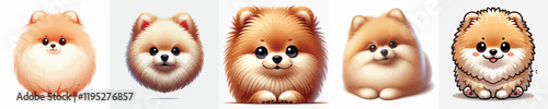 vector collection of cute and adorable pomeranian dogs