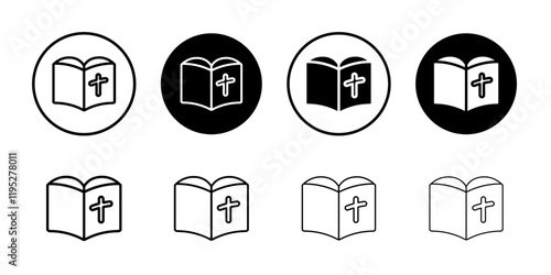 bible icon Simple outline illustration set