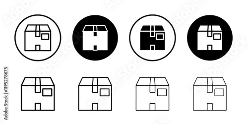 box icon Simple outline illustration set
