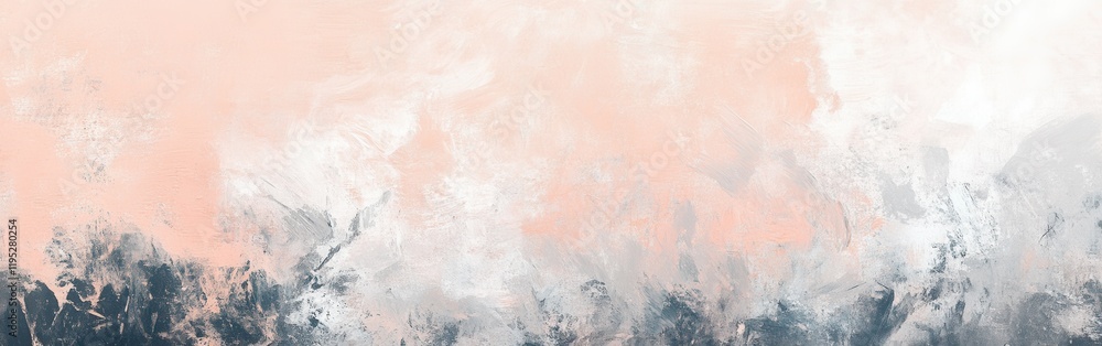 Obraz premium Soft pastel peach and gray abstract design creating a chaotic and calming atmosphere
