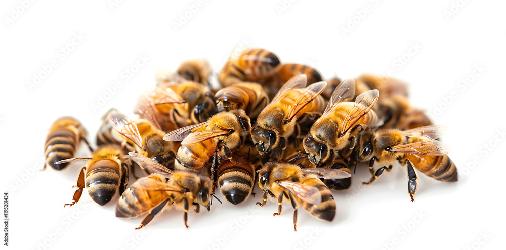 Pile of bees isolated on white background Pile of bees isolated on white background