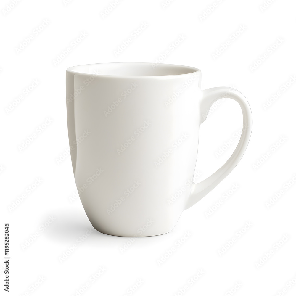 Side view empty cup for tea or coffee mock up isolated on white background Side view empty cup for tea or coffee mock up isolated on white background