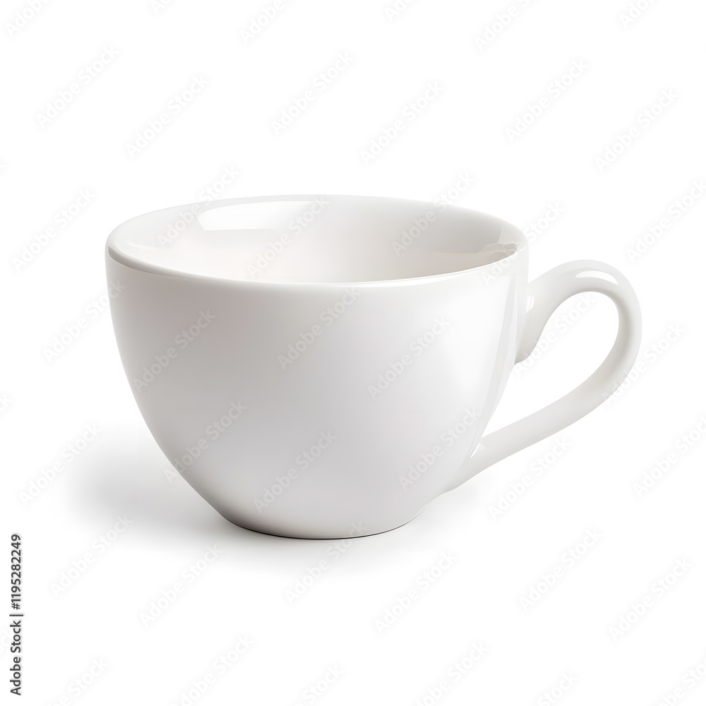 Side view empty cup for tea or coffee mock up isolated on white background Side view empty cup for tea or coffee mock up isolated on white background