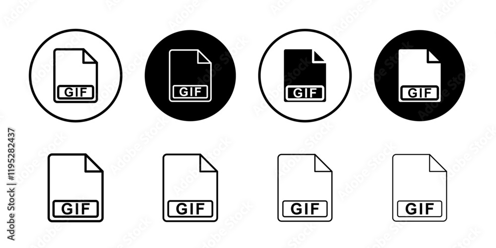 gif icon Simple outline illustration set gif icon Simple outline illustration set