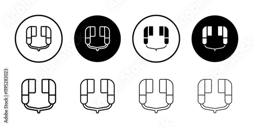 headphone icon Simple outline illustration set