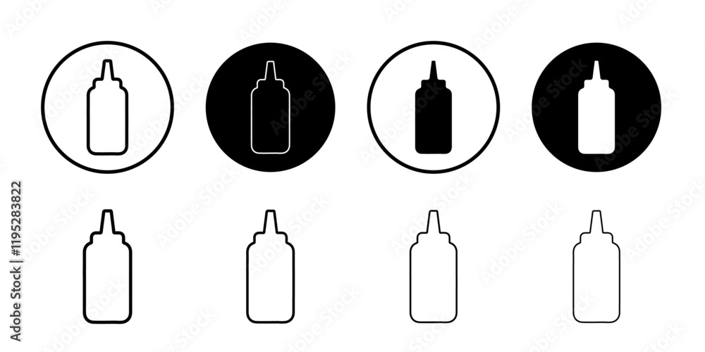 ketchup icon Simple outline illustration set