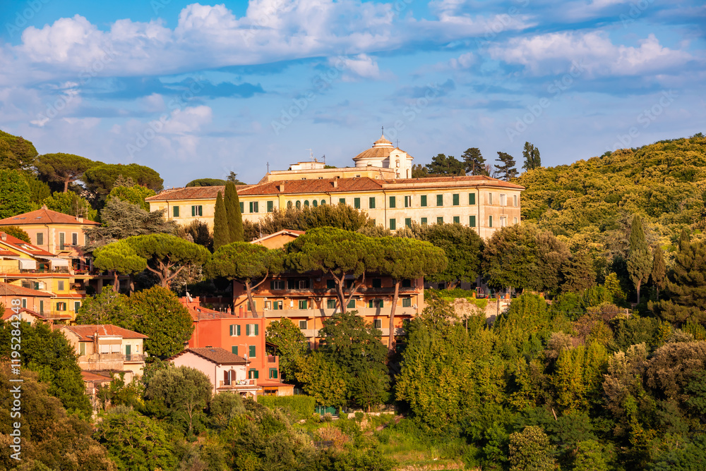 Picturesque small town on hill in Italy Picturesque small town on hill in Italy