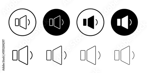 low volume icon Simple outline illustration set