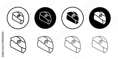 motorcycle helmet icon Simple outline illustration set