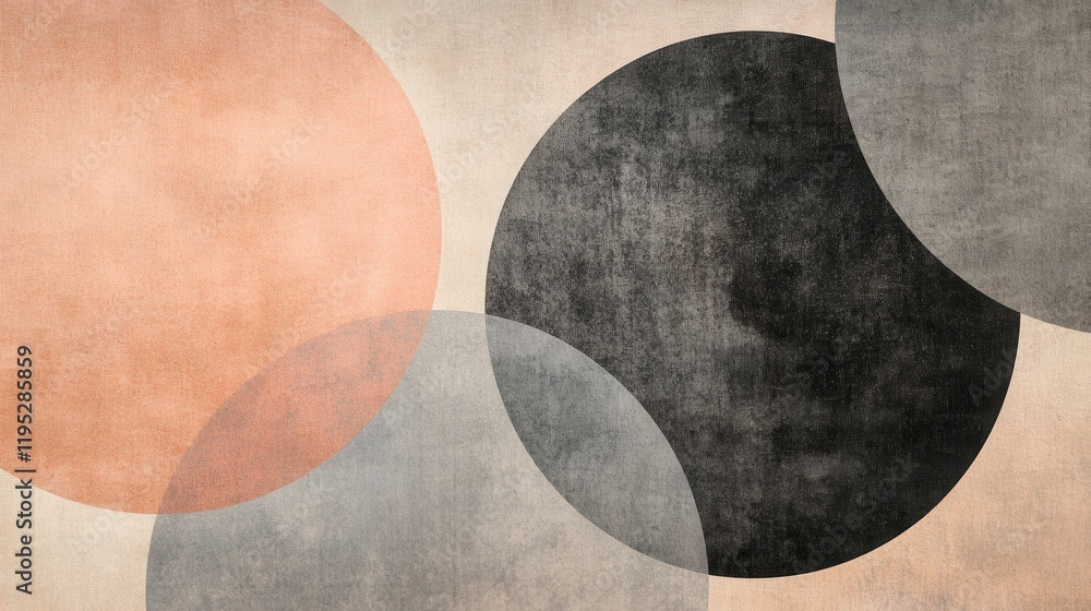 Abstract overlapping circular patterns create a harmonious visual experience with muted tones Abstract overlapping circular patterns create a harmonious visual experience with muted tones