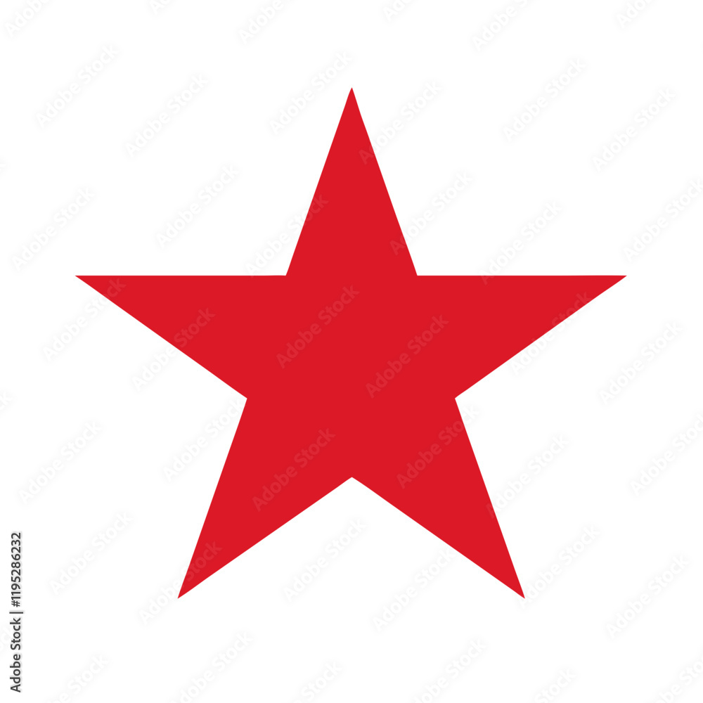Bold red star with a sharp and clean design Bold red star with a sharp and clean design