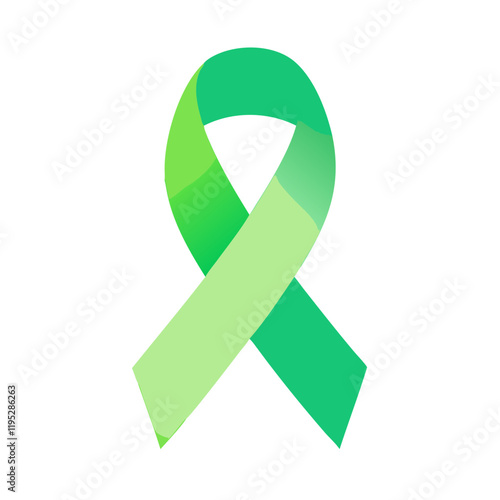 Green awareness ribbon with gradient shading