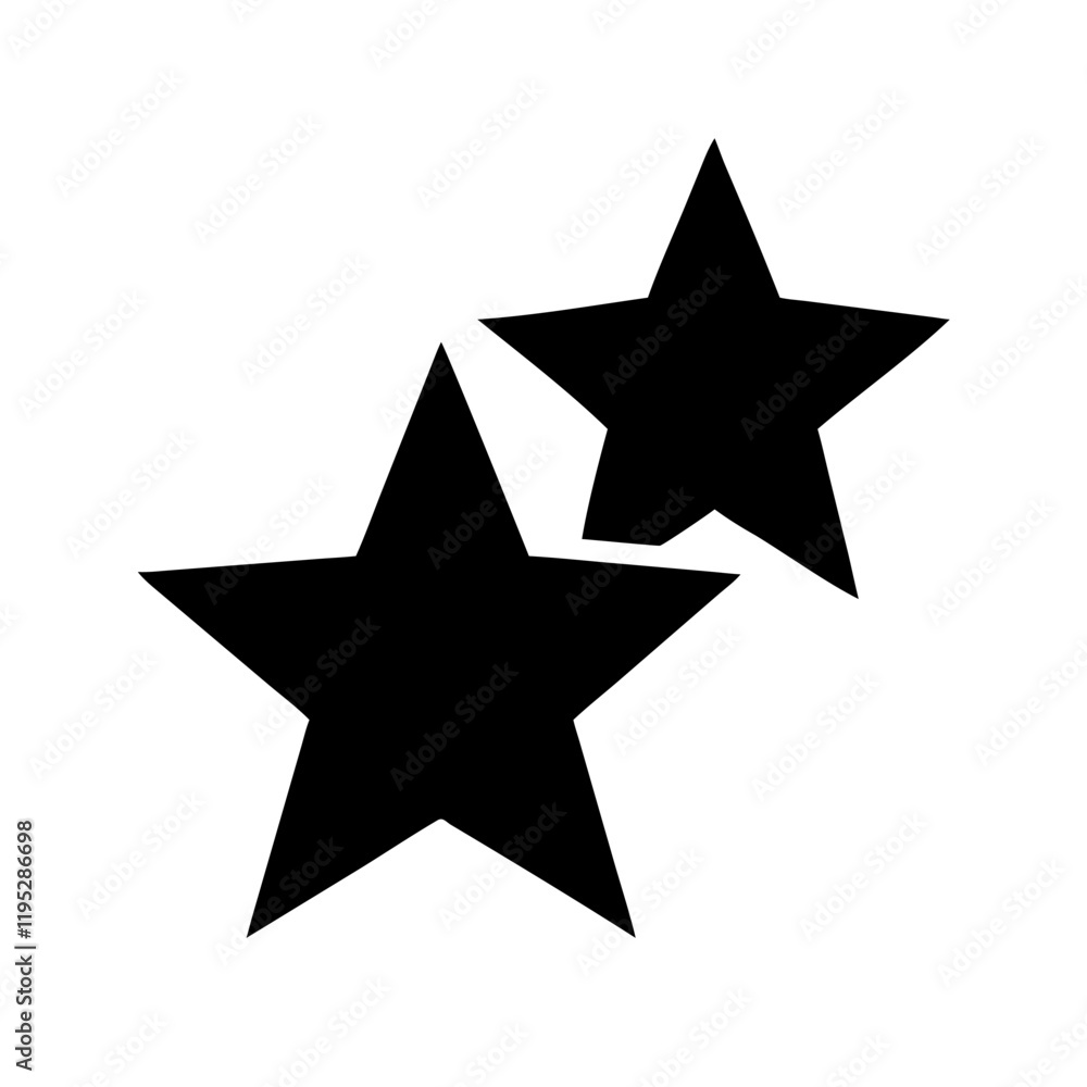 Pair of solid black stars with sleek finish Pair of solid black stars with sleek finish