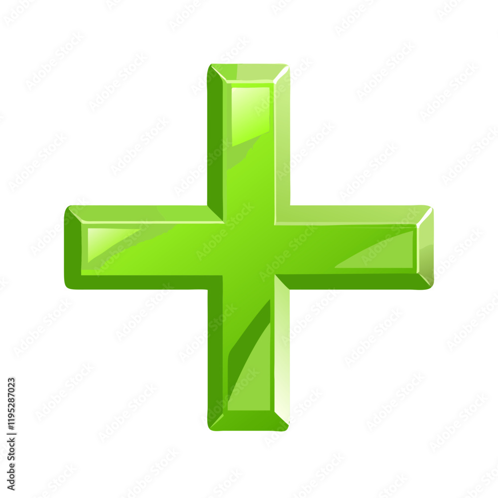 Fototapeta premium Green glass-effect plus icon