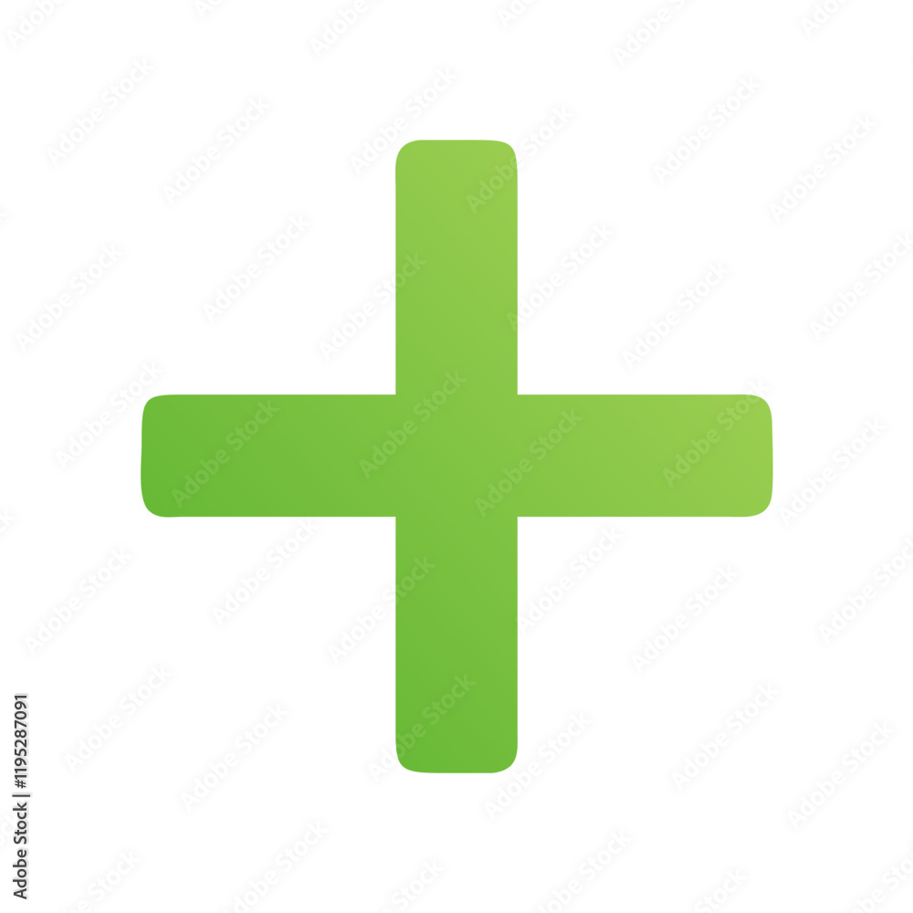 Bright green plus symbol icon