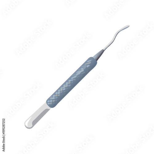 Blue dental scaler tool with ergonomic design