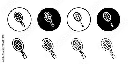 racket icon Simple outline illustration set