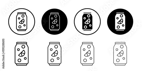 soda icon Simple outline illustration set