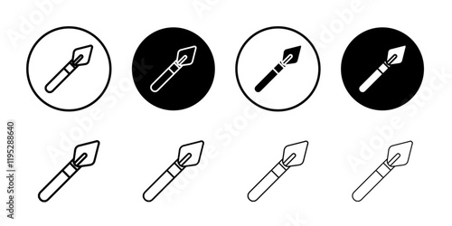 spear icon Simple outline illustration set