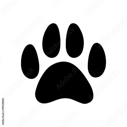 Dog paw print clip art design on plain white transparent isolated background for card, shirt, hoodie, sweatshirt, apparel, card, tag, mug, icon, poster or badge