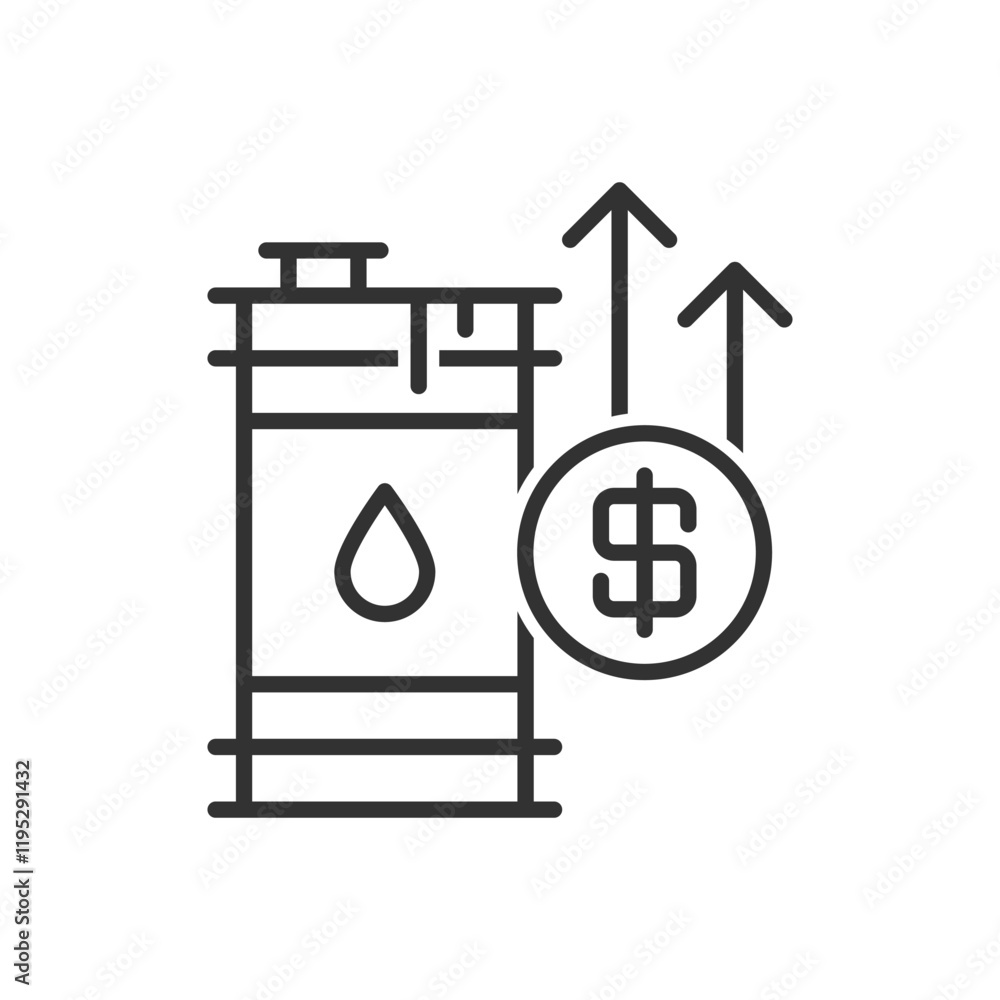 Oil Barrel Icon - Price Growth Icon Oil Barrel Icon - Price Growth Icon