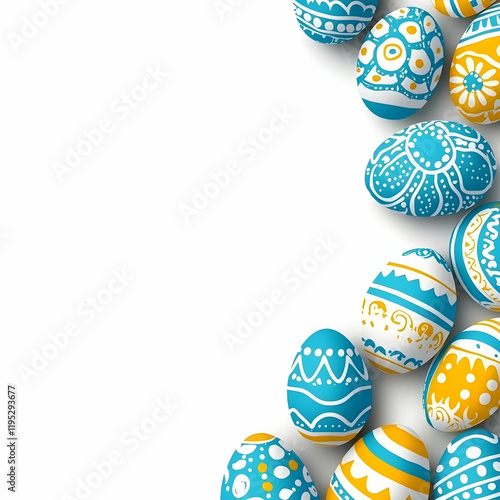 Teal and Gold Easter Egg Illustration photo