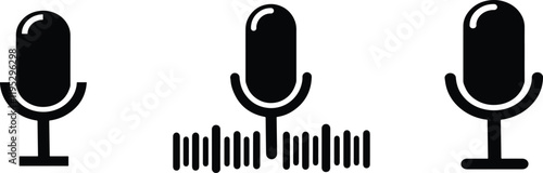Podcast Microphone icon Sound mic isolated on white background
