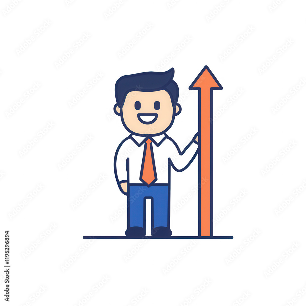 A cheerful businessman presenting a growth chart, symbolizing success and progress., isolated on a transparent background. A cheerful businessman presenting a growth chart, symbolizing success and progress., isolated on a transparent background.