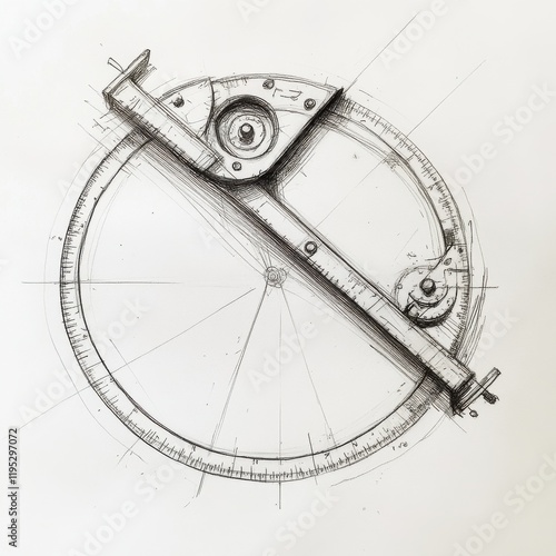 Wallpaper Mural Compass for drawing precise circles with articulated arm and measurement markings Torontodigital.ca
