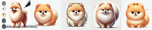 vector collection of cute and adorable pomeranian dogs