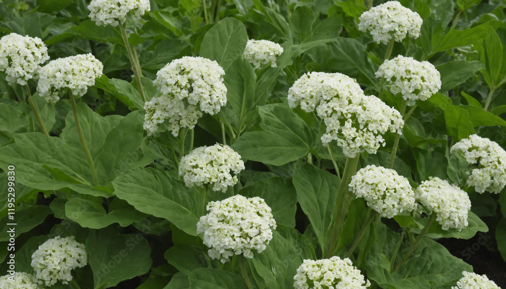 Beautiful blooming white flowers in a lush green garden, showcasing the natural beauty of spring Beautiful blooming white flowers in a lush green garden, showcasing the natural beauty of spring